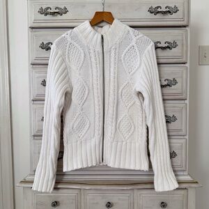 Neiman Marcus Vintage Cable Knit Fisherman Sweater Cardigan